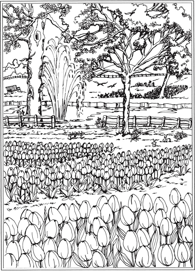 45+ Tulip Coloring Pages For Adults