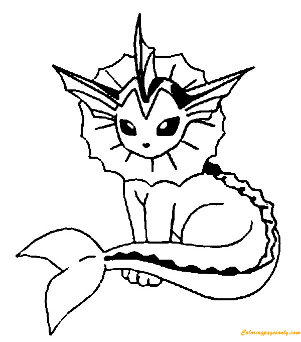 Vaporeon Pokemon Coloring Page - Free Coloring Pages Online