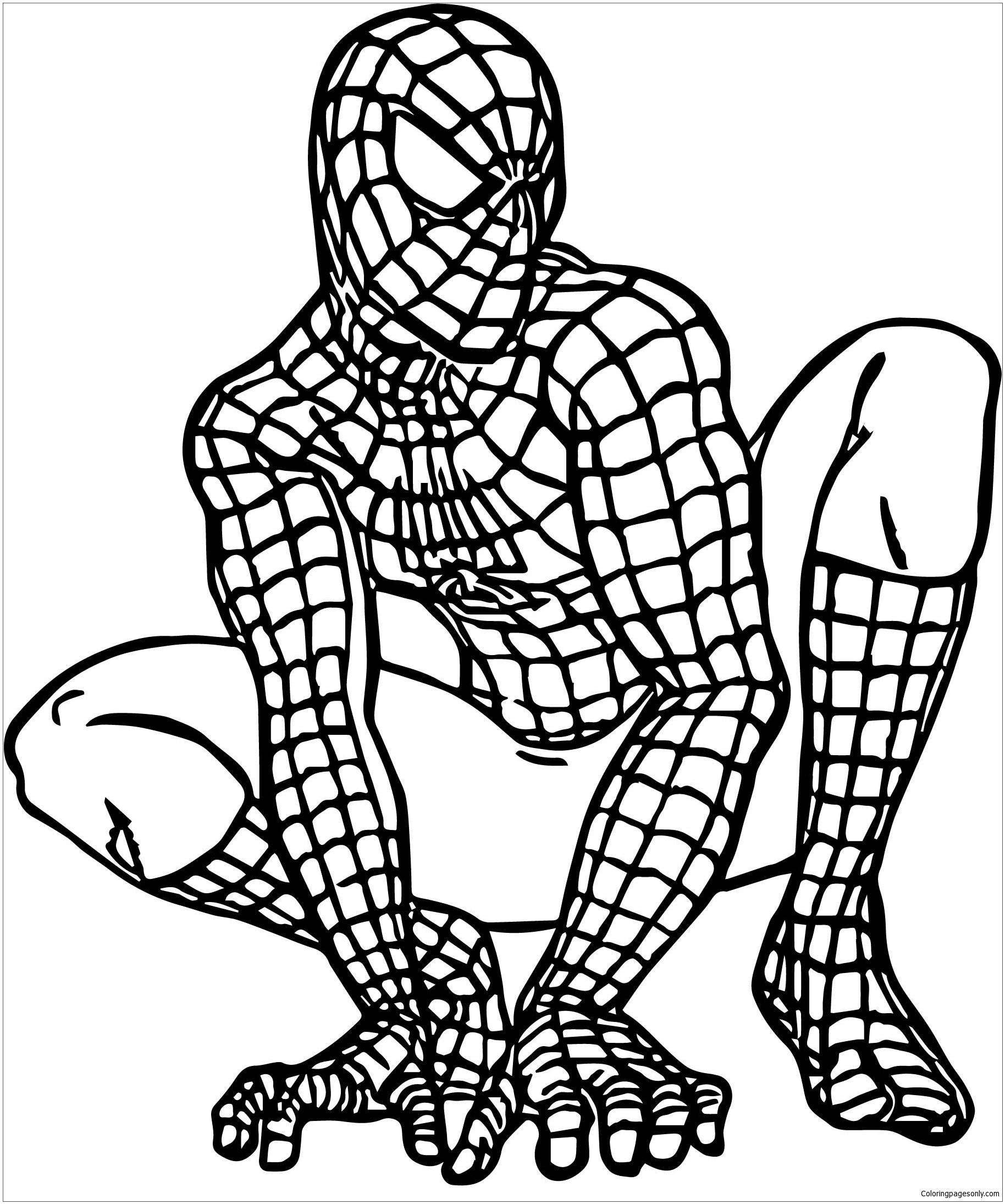 Waiting Spider Man Coloring Page - Free Coloring Pages Online