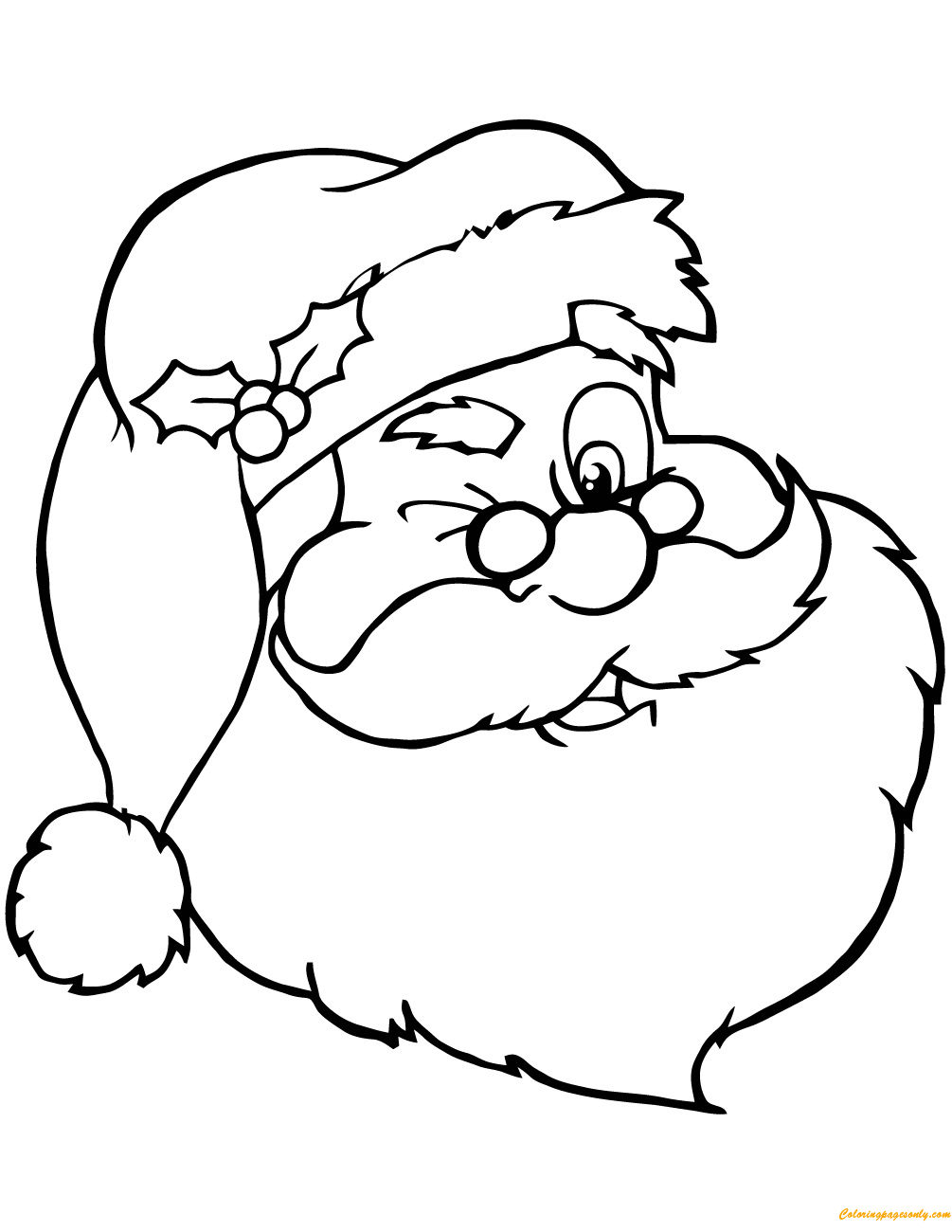 Winking Santa Claus Coloring Page