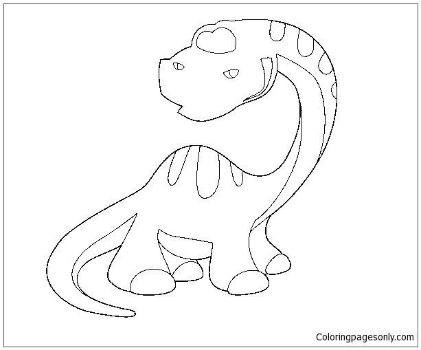 Young Diplodocus Dinosaur Coloring Page - Free Coloring Pages Online