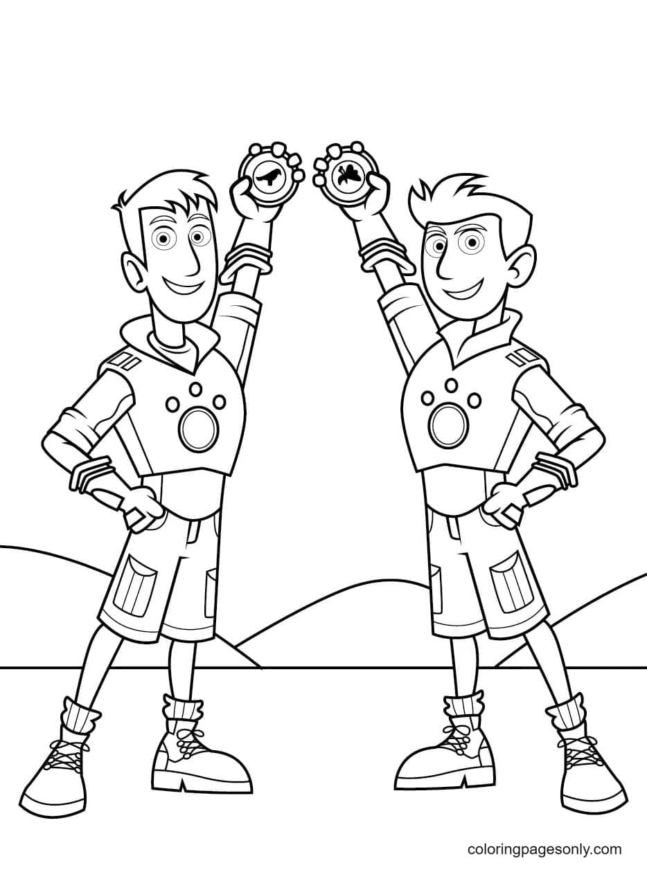 Martin Kratts Con Chris Kratts Coloring Pages Wild Kratts Coloring