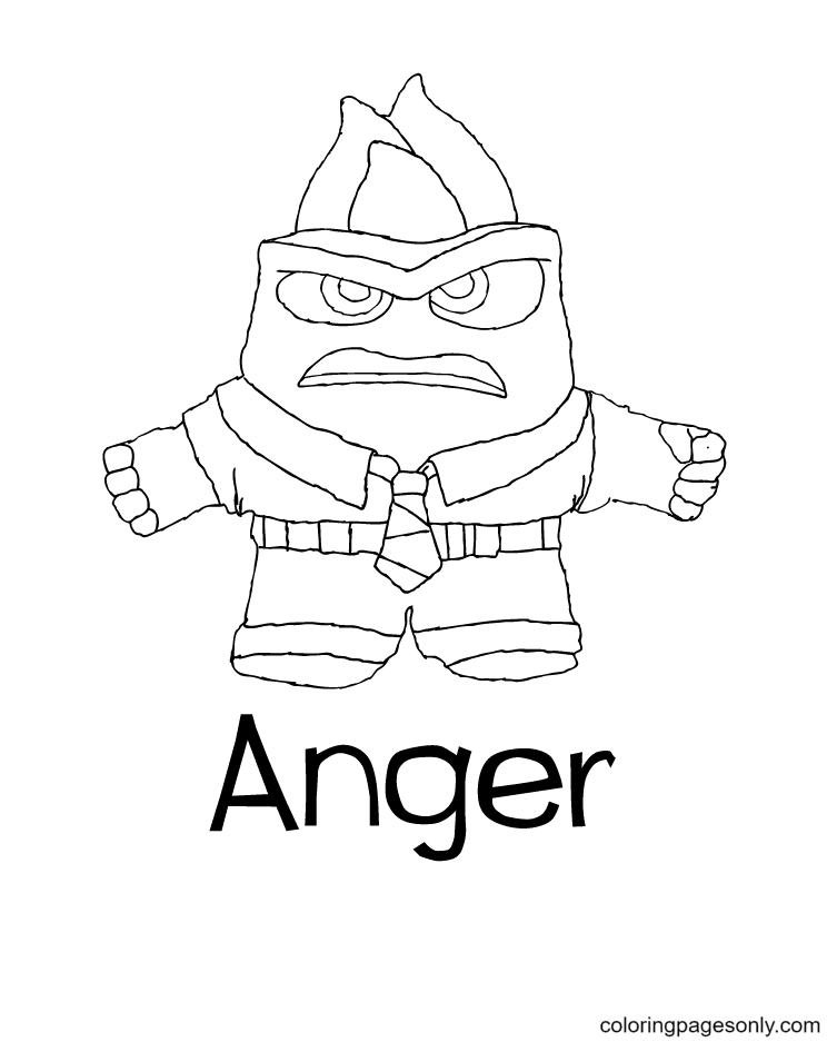 Inside Out Disney Anger Coloring Page Free Printable Coloring Pages