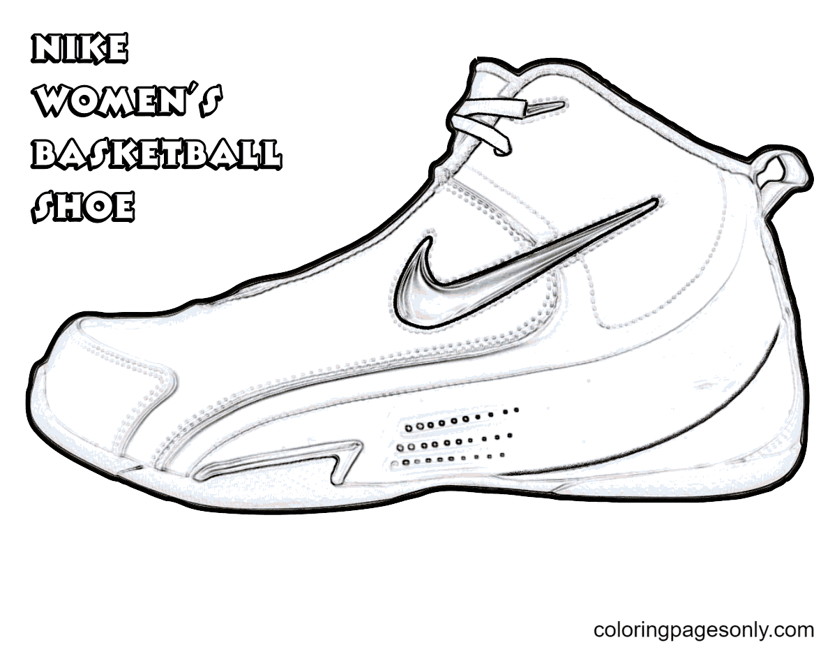 Nike Basketball Shoes Coloring Page Coloring Pages
