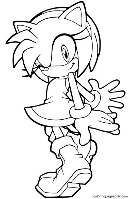 Cute Amy Rose Coloring Page Free Printable Coloring Pages