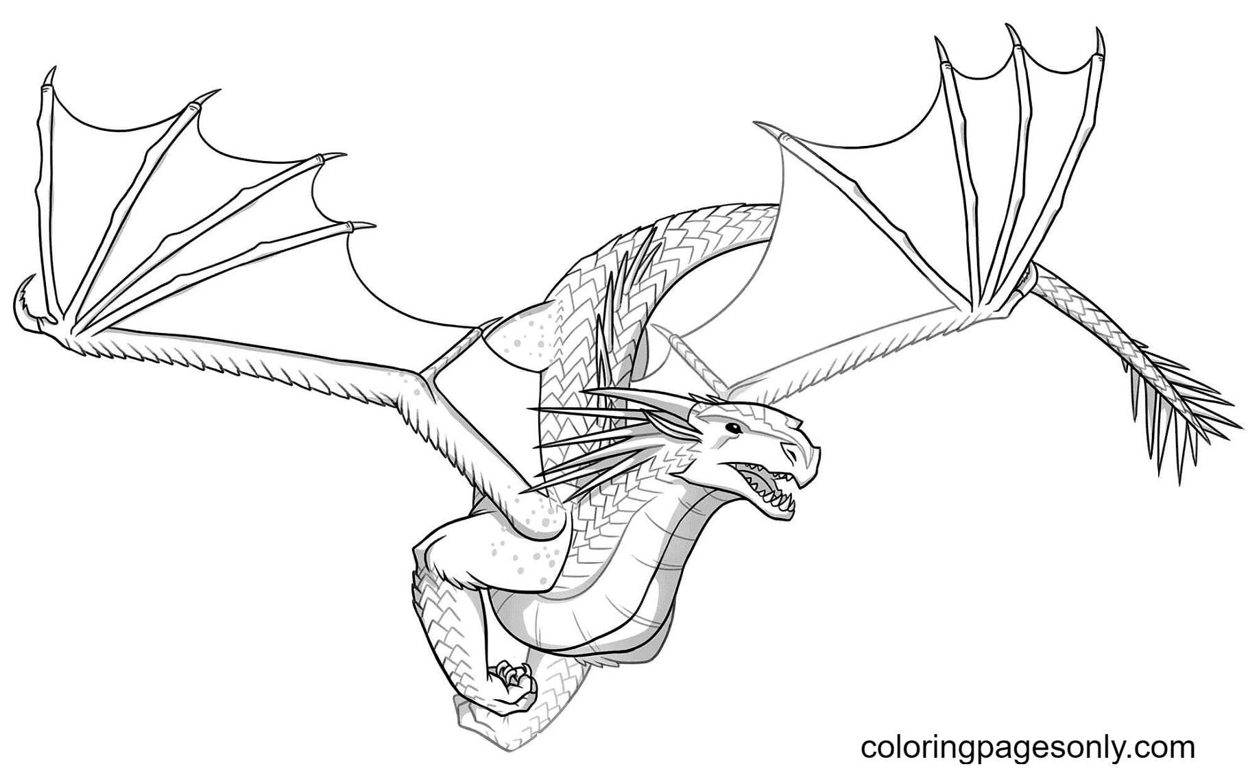 Icewing Dragon Is Flying Coloring Pages Wings Of Fire Coloring Pages
