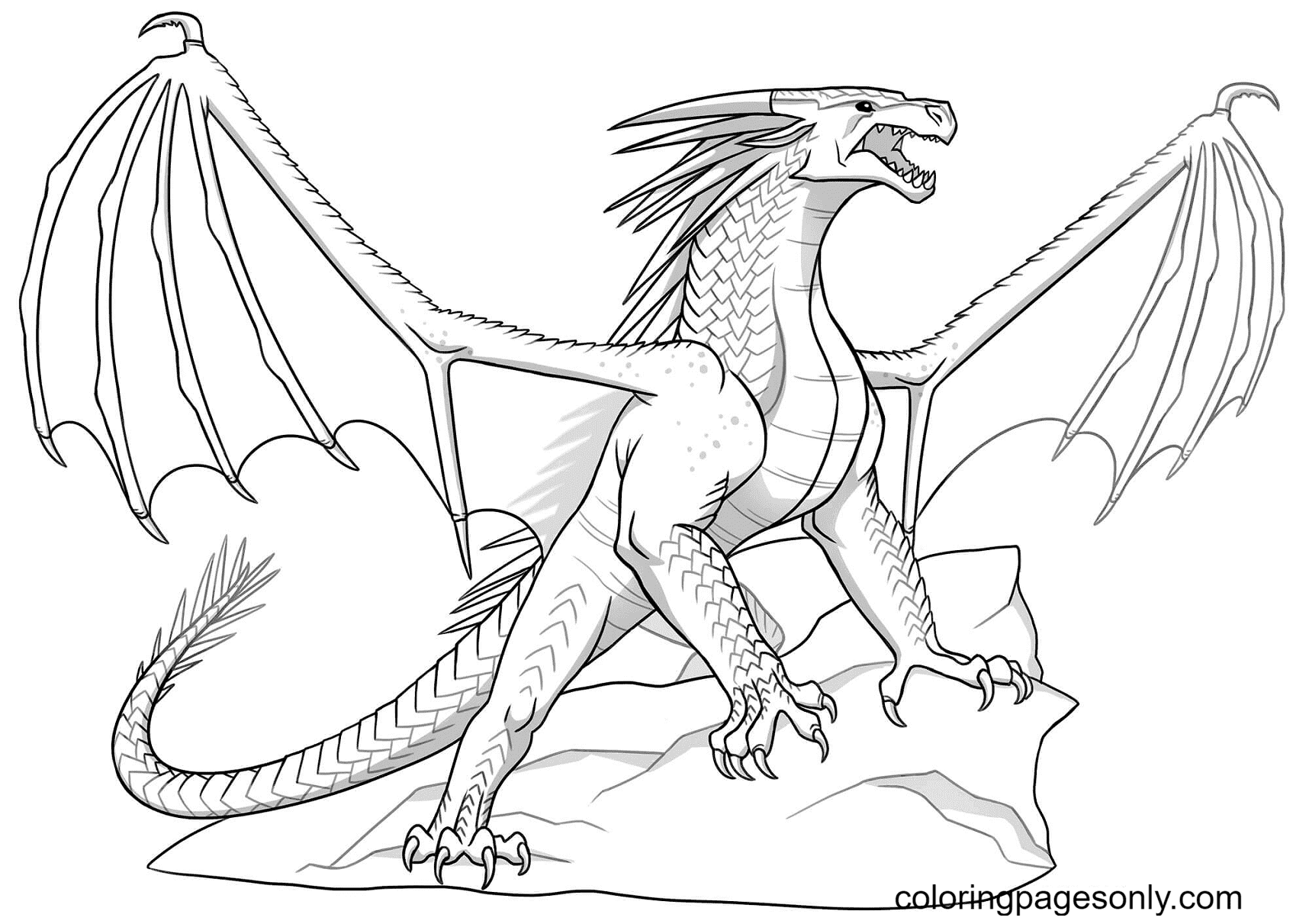 Icewing Dragon With Amazing Wings Coloring Page Of Fire Coloring Page