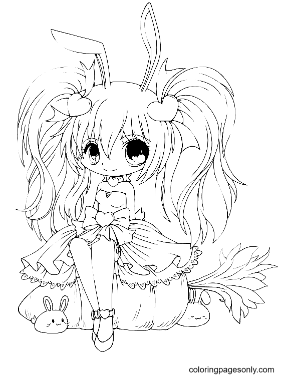 Shy Anime Girl Coloring Pages Long Hair Anime Girl Coloring Pages PDMREA