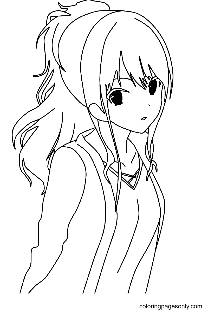 Kawaii Cute Anime Long Hair Anime Girl Coloring Pages Anime Wallpaper