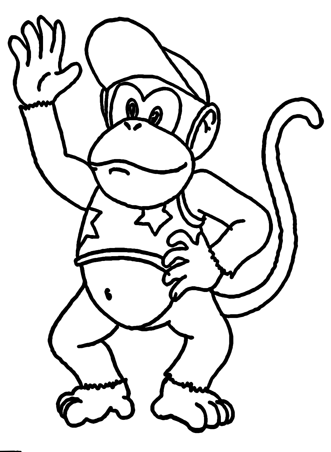 Diddy Kong Coloring Pages Free Printable Coloring Pages