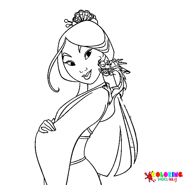 30 páginas para colorear de Mulan ColoringPagesOnly