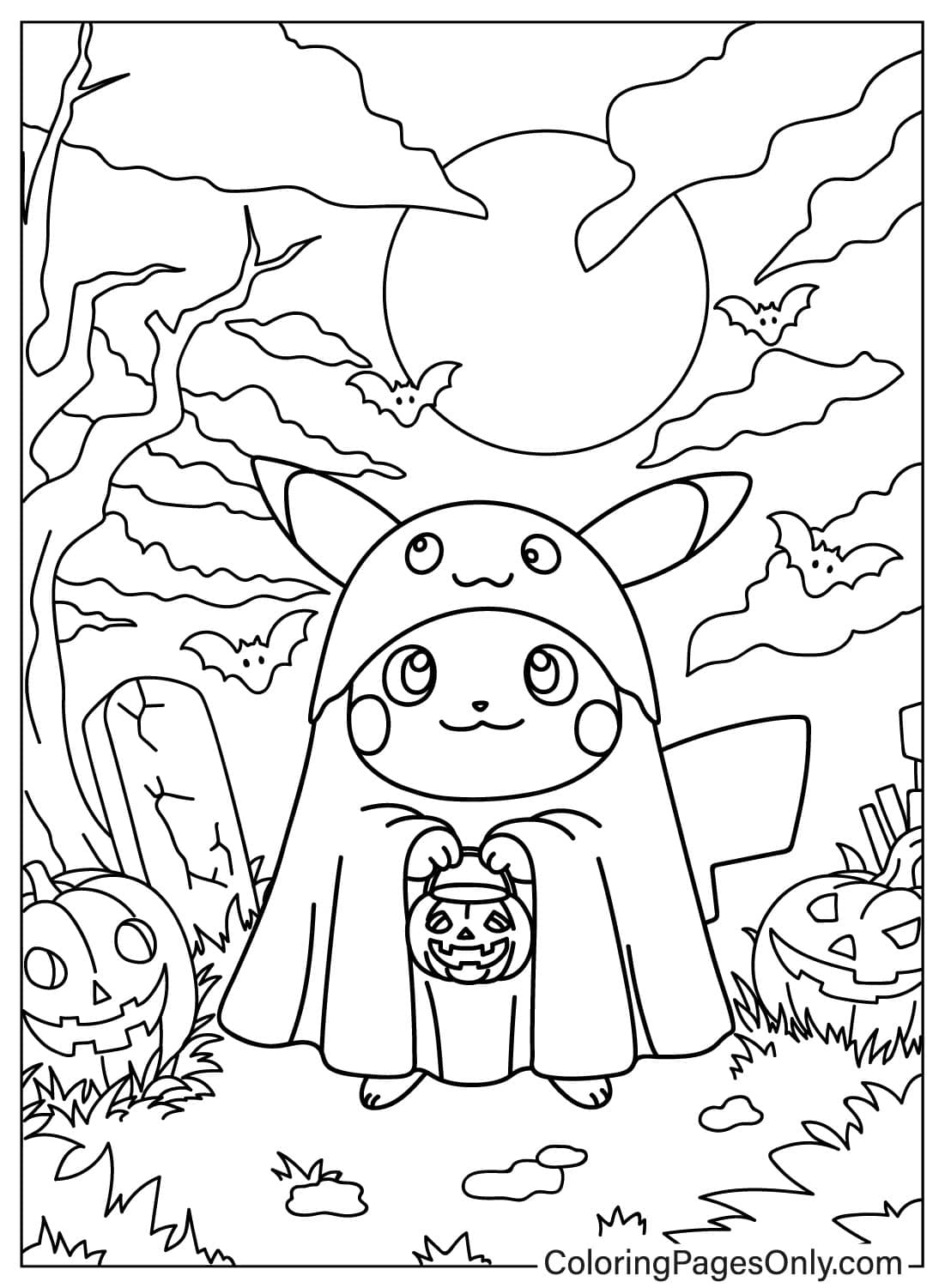 24 Pokemon Halloween Malvorlagen ColoringPagesOnly