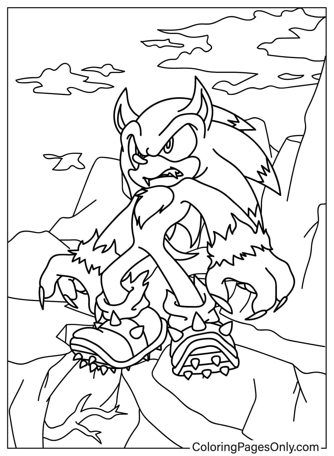 Sonic The Werehog Free Printable Coloring Pages