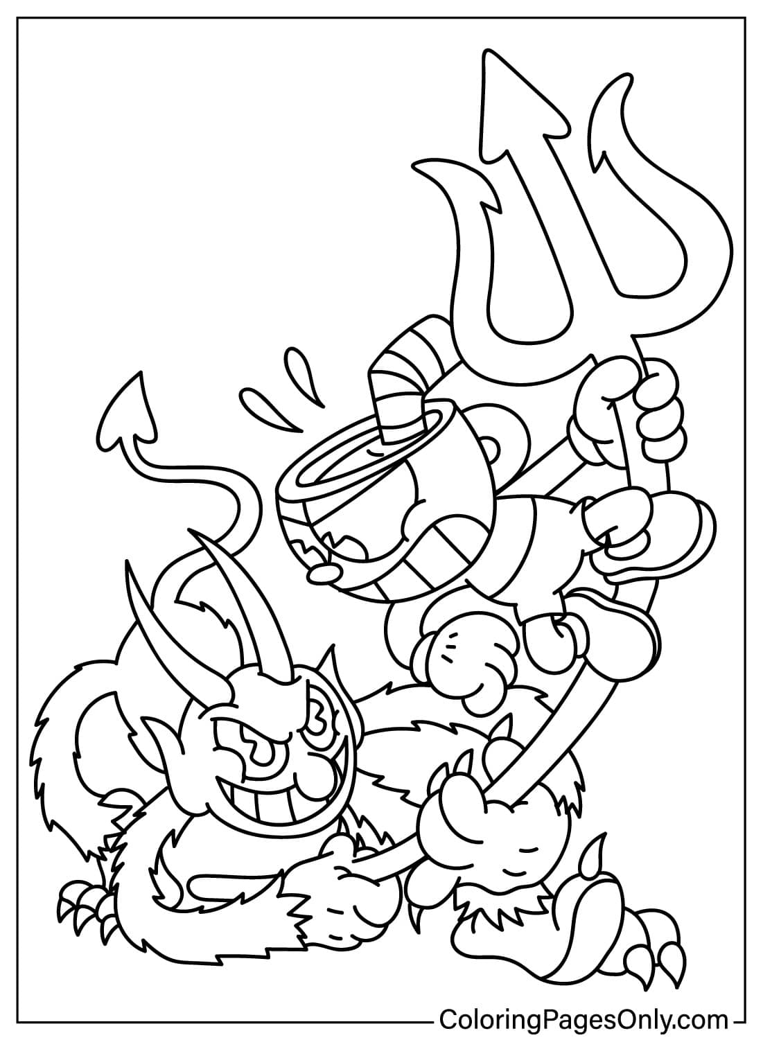 Cuphead Lutando O Diabo P Ginas Para Colorir Para Imprimir Gr Tis