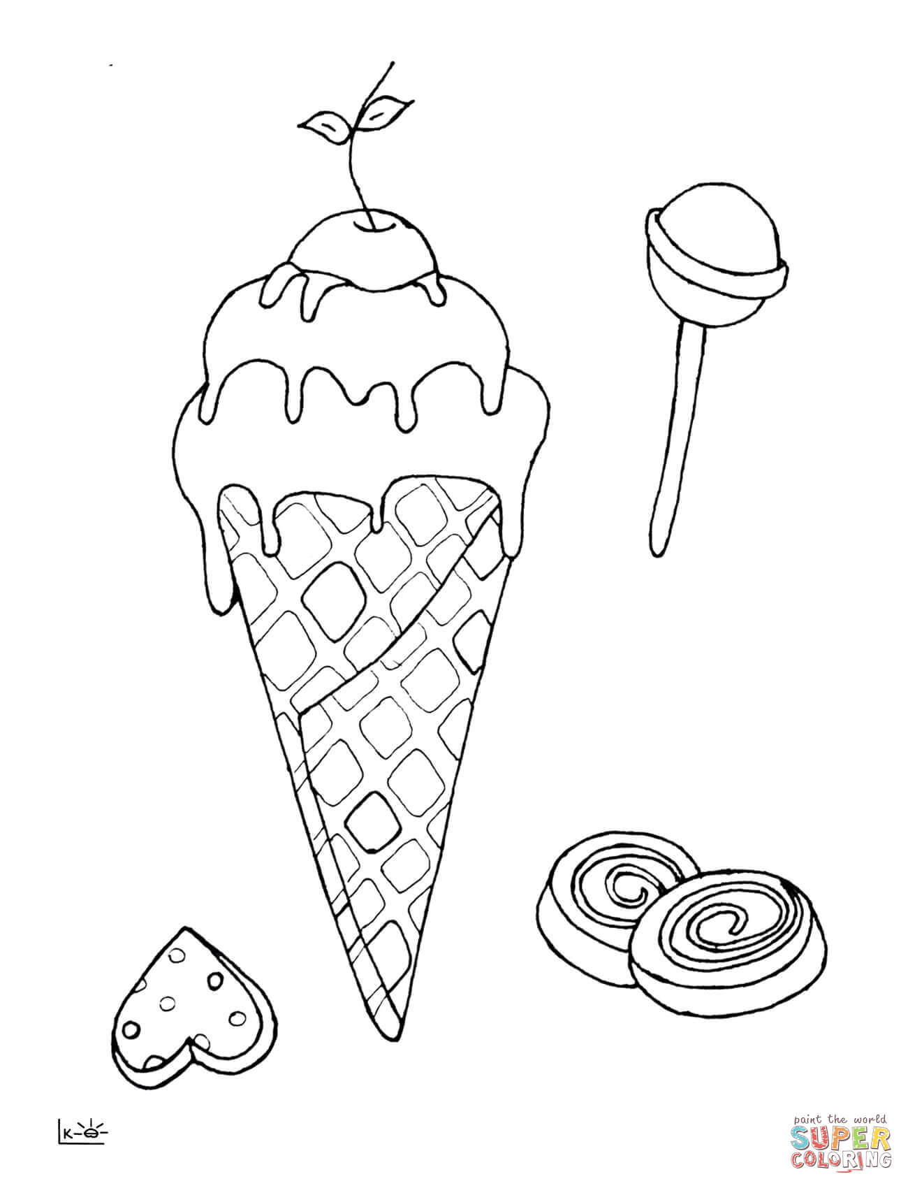 Download Ice Cream Lollipops Coloring Books - ColoringPagesOnly.com