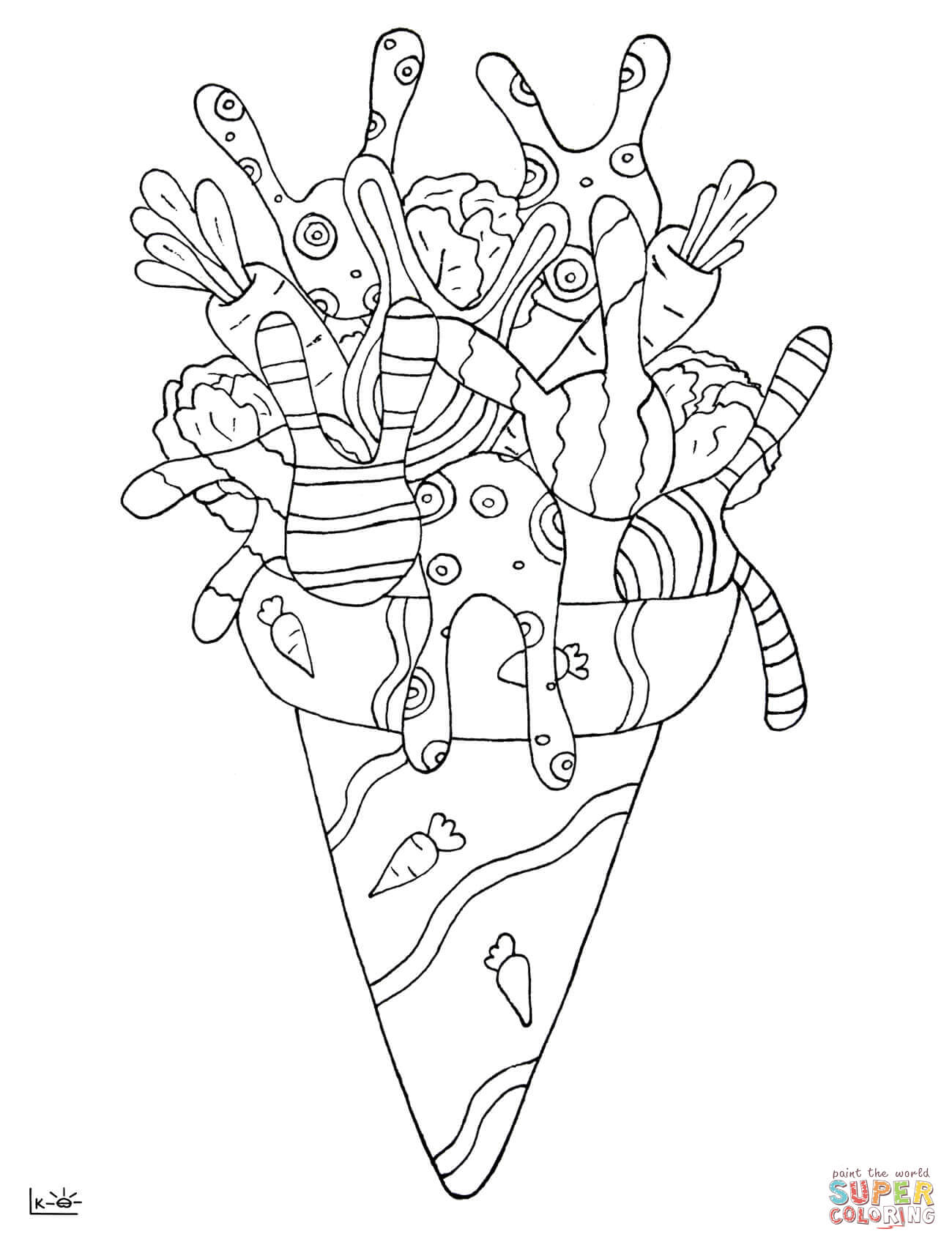 Download Rabbit Ice Cream Coloring Books - ColoringPagesOnly.com
