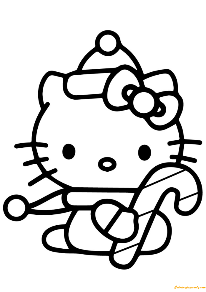 Hello Kitty Para Colorear