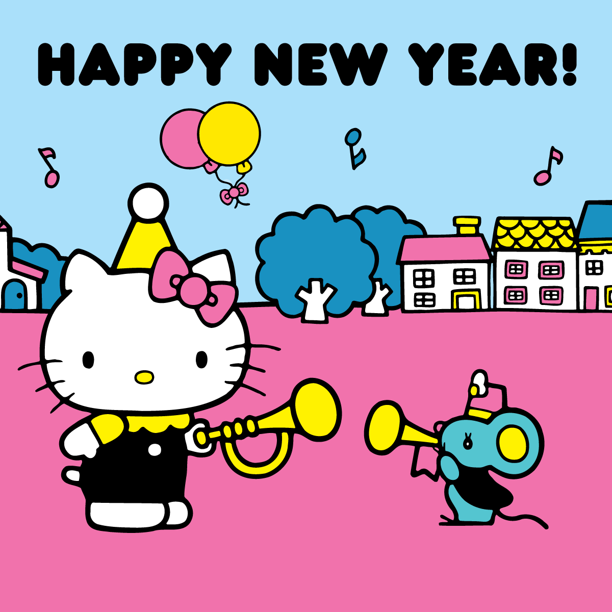 Hello Kitty New Year Wallpaper Coloring Article - Coloring Articles