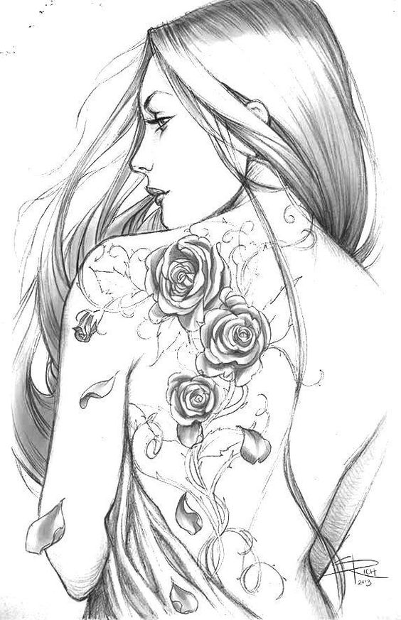 Beautiful Girl Coloring Pages for Adults - Coloring ...