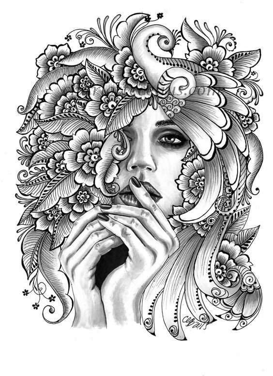 Beautiful Girl Coloring Pages For Adults
