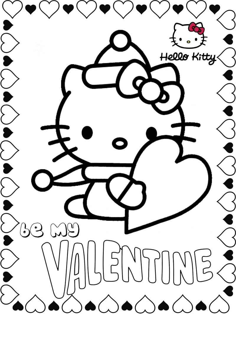 Hello Kitty Valentine s Day Coloring Page Coloring Article Coloring Articles Coloring Pages