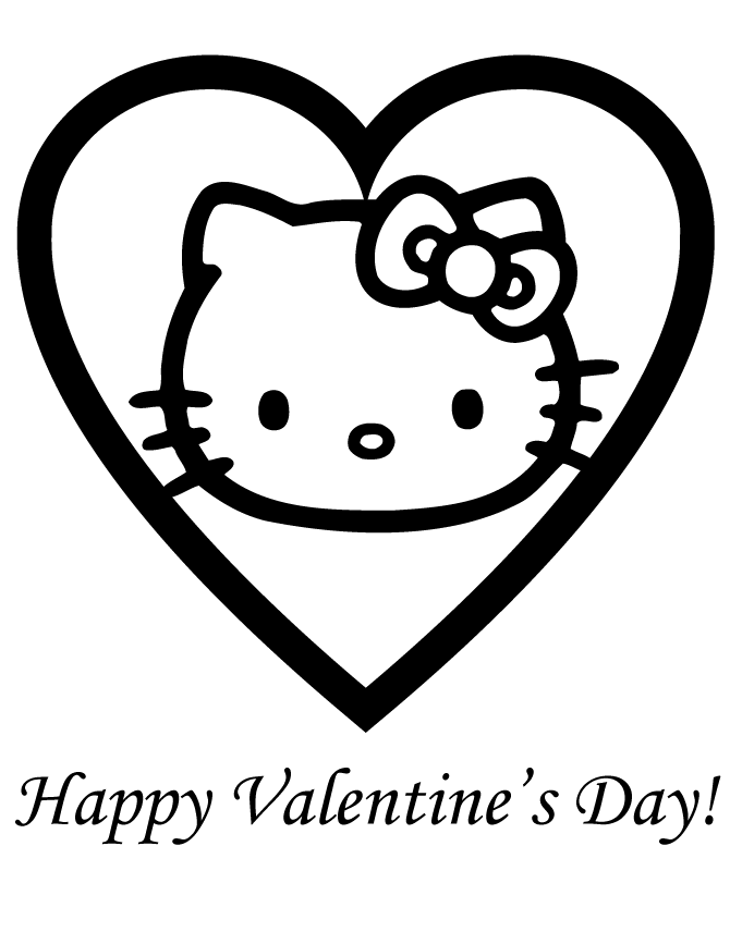 Pagina da colorare di Hello Kitty San Valentino da colorare - Articoli