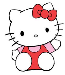 How to draw a sitting Hello Kitty!