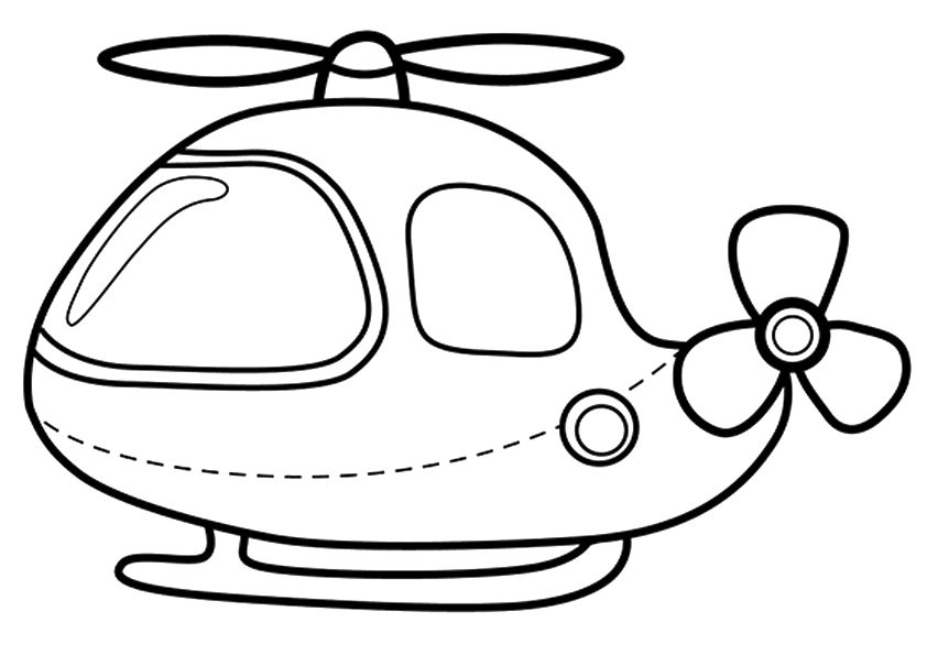 Schattige helikopter kleurplaat