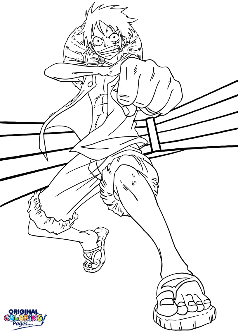 Luffy Gomu Gomu No Pistol Coloring Page