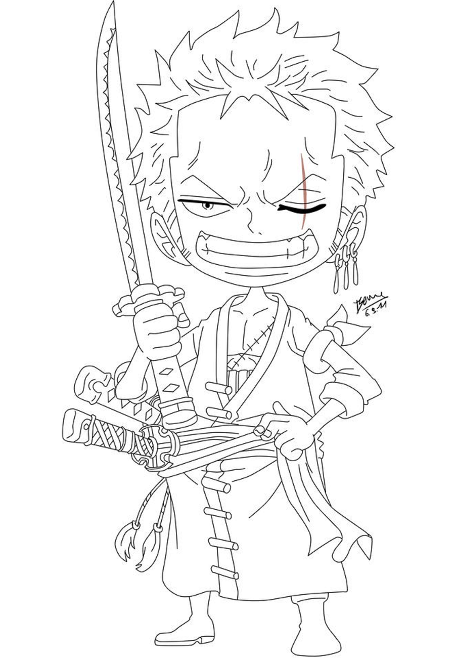 Chibi Zoro Coloring Pages