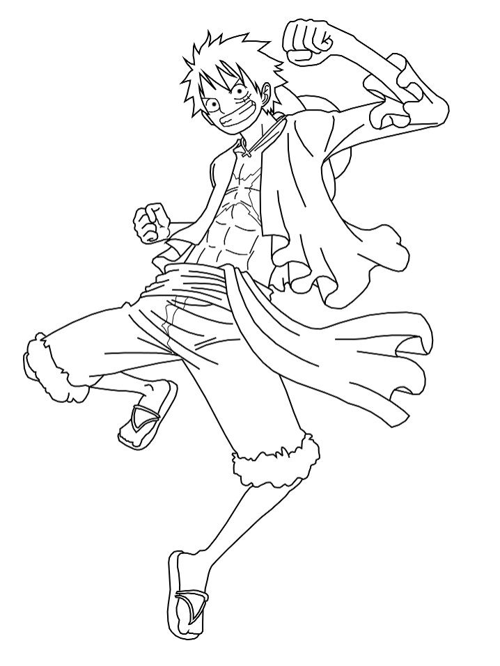 Happy Luffy Coloring Page