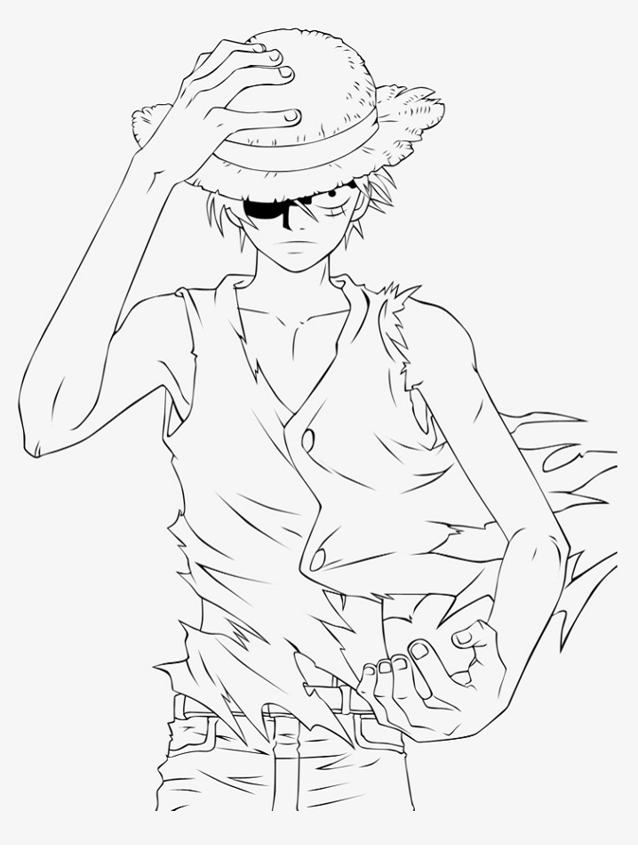 Luffy Gets Angry Coloring Page