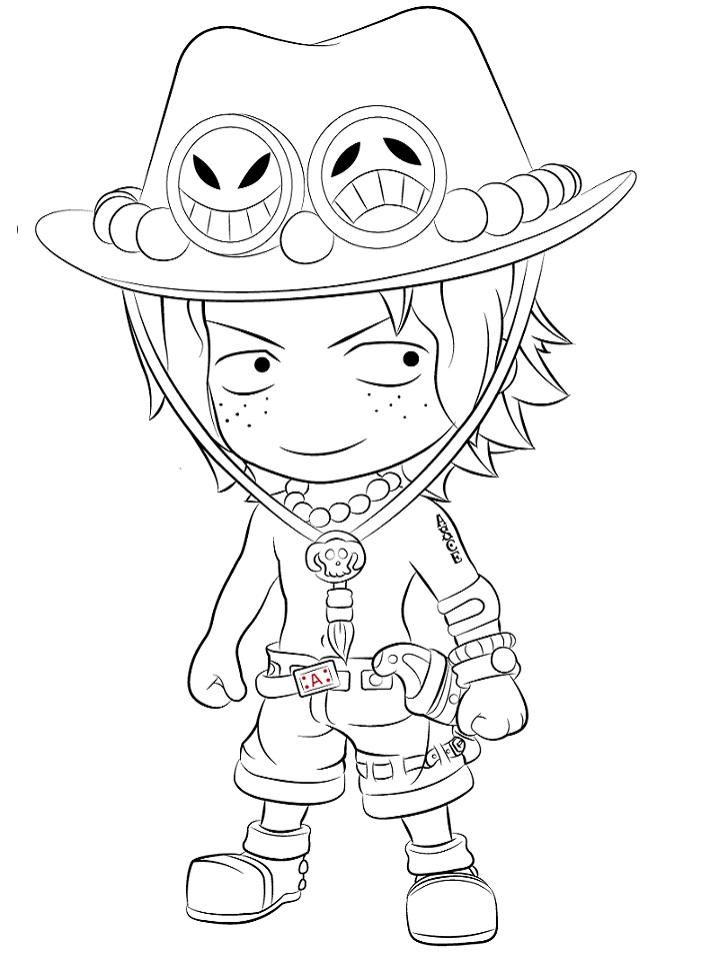 Chibi Ace Coloring Page