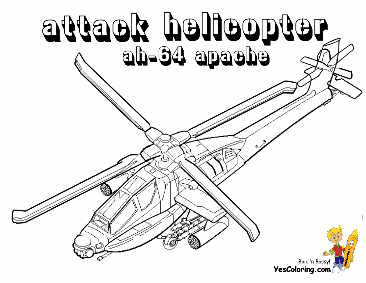 Apache Helikopter Kleurplaat