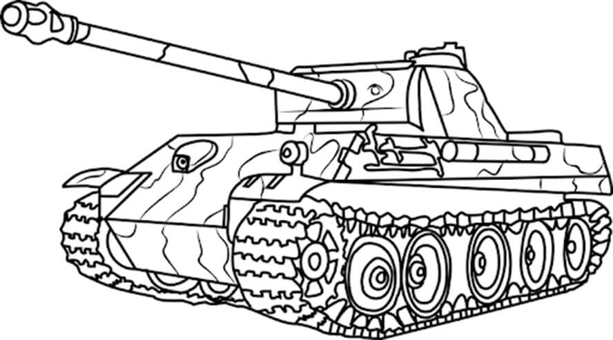 3D Tank Coloring Page