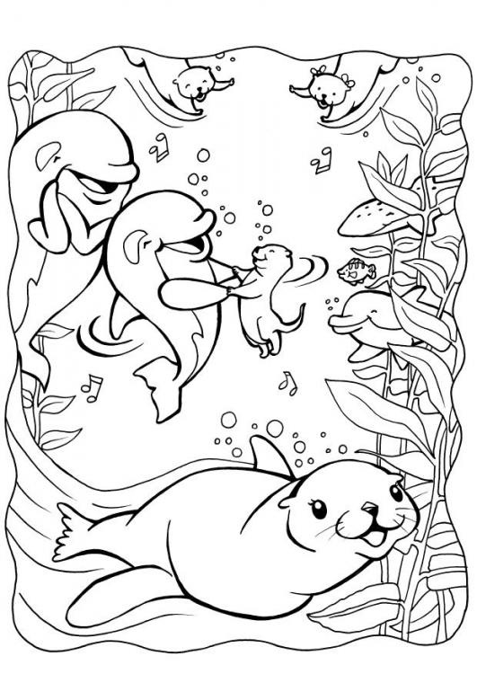Sea Otter Free Coloring Page