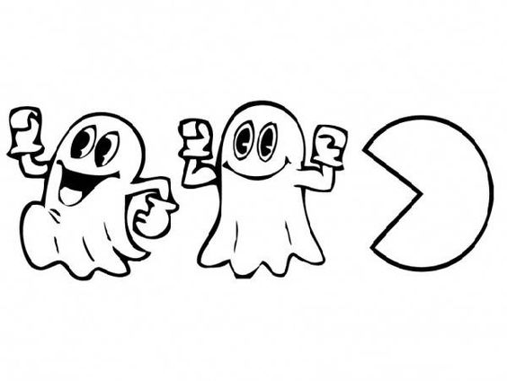 Pac Man Ghost Color Page Coloring Page
