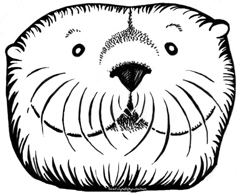 Sea Otter Face Coloring Page