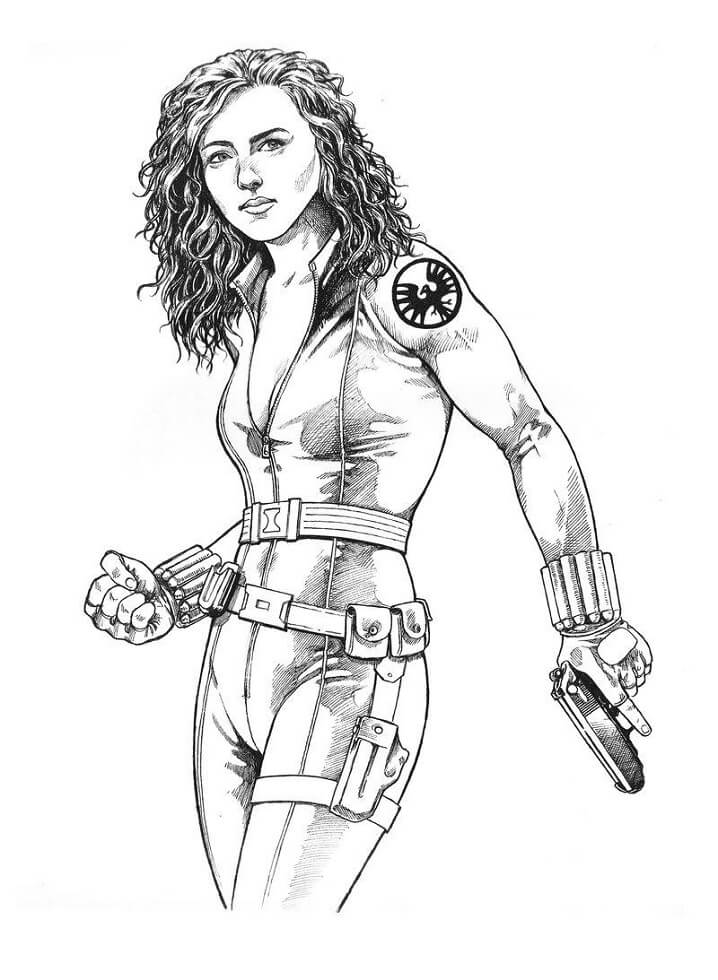 Agent Black Widow Coloring Pages