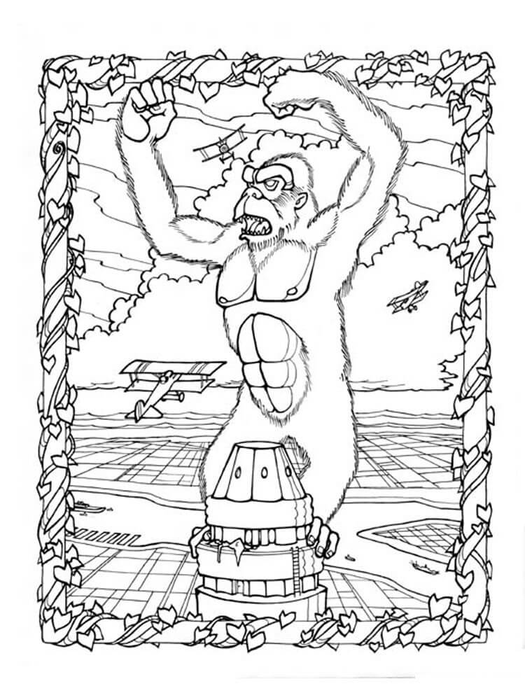 Angry King Kong 5 Coloring Pages