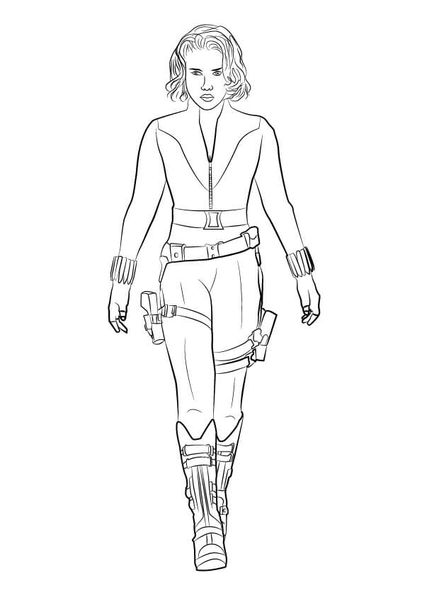 Black Widow Walking Coloring Pages