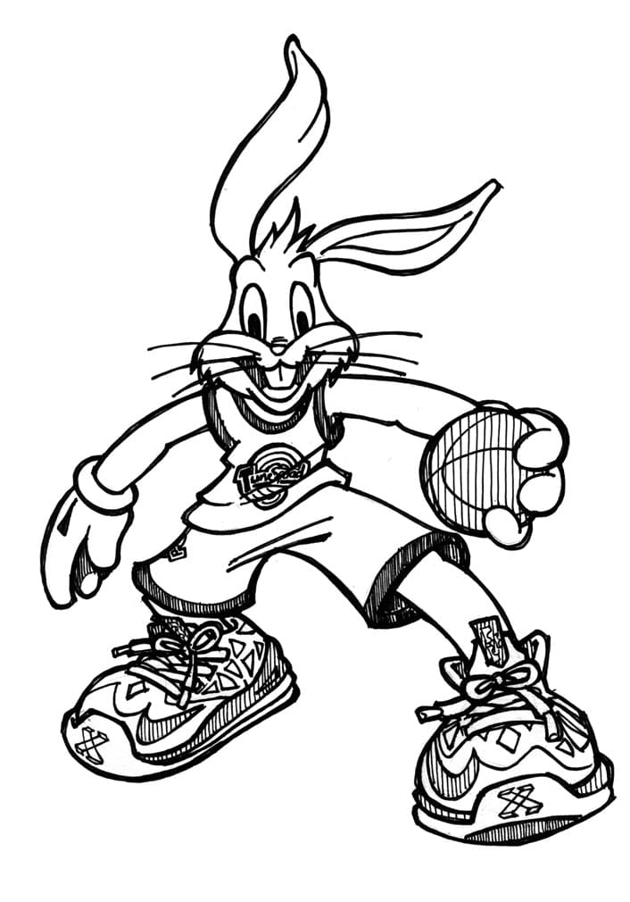 Bugs Bunny from Space Jam Coloring Page