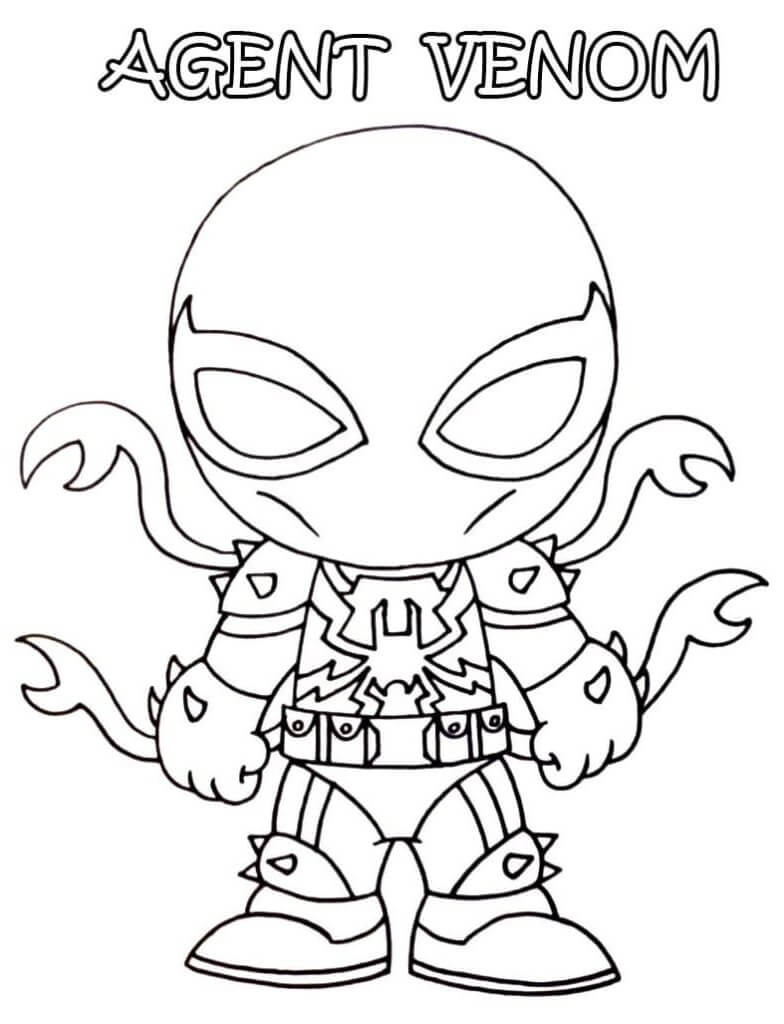 Chibi Agent Venom Coloring Page