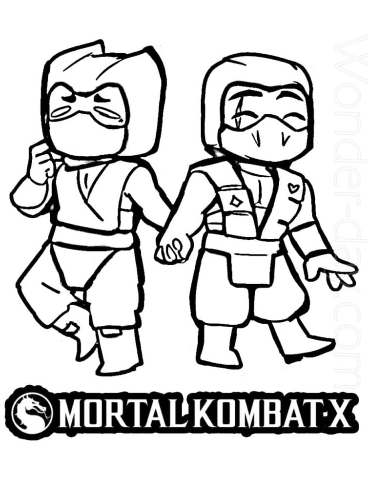 Chibi Sub-Zero and Scorpion Coloring Pages