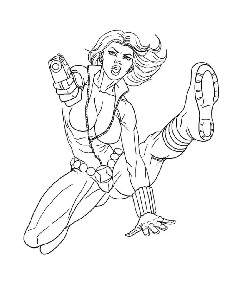 Cool Black Widow Coloring Page