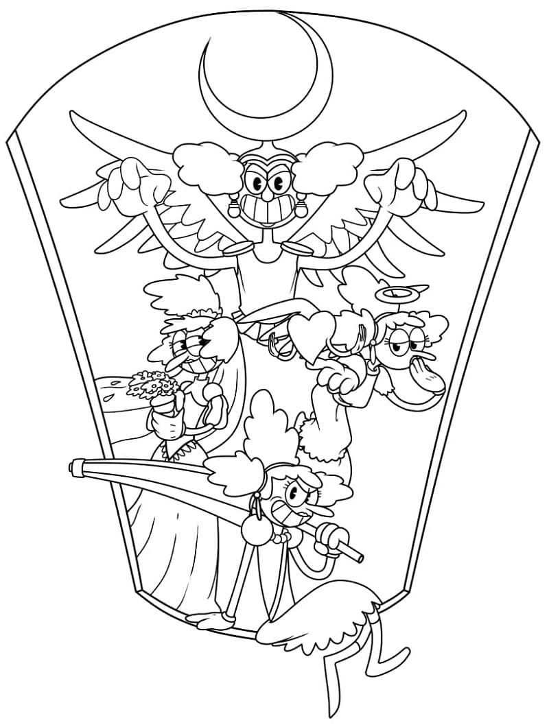 Cuphead Characters Coloring Pages