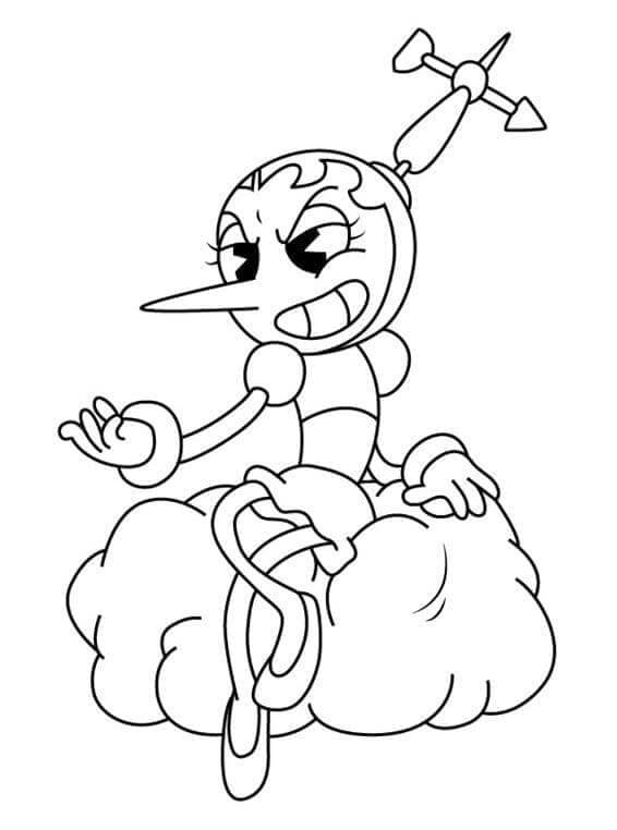 Cuphead Hilda Berg Coloring Pages