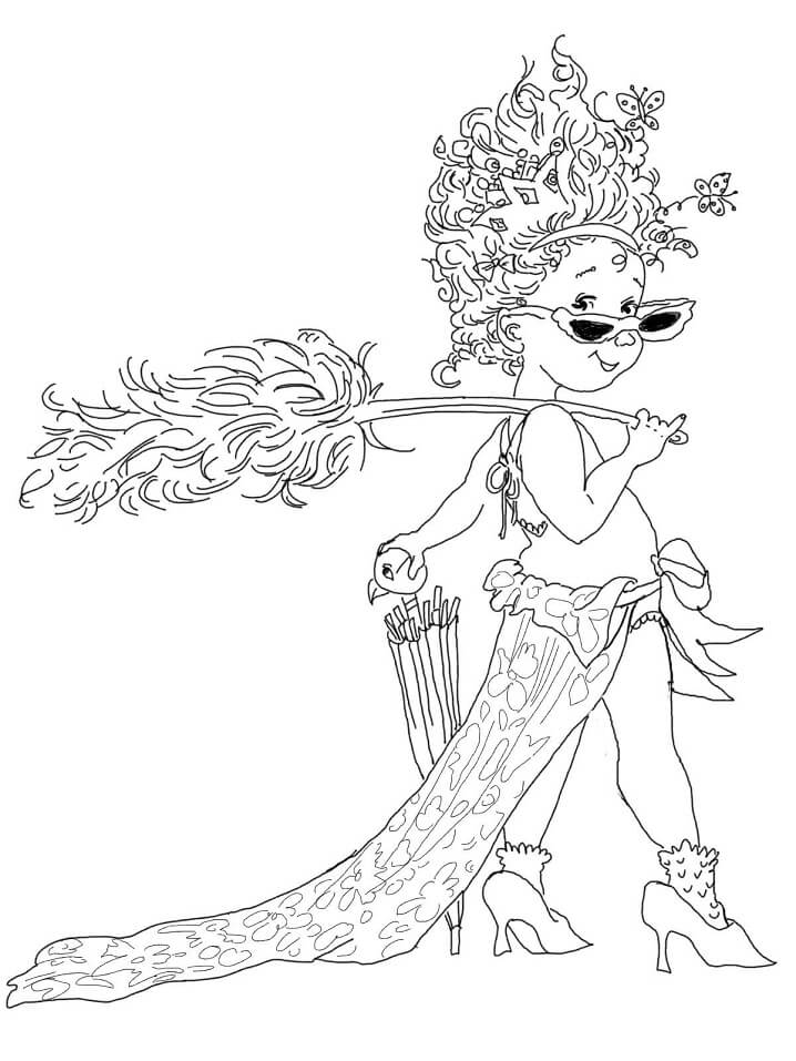 Fancy Nancy with Umbrella Coloring Page
