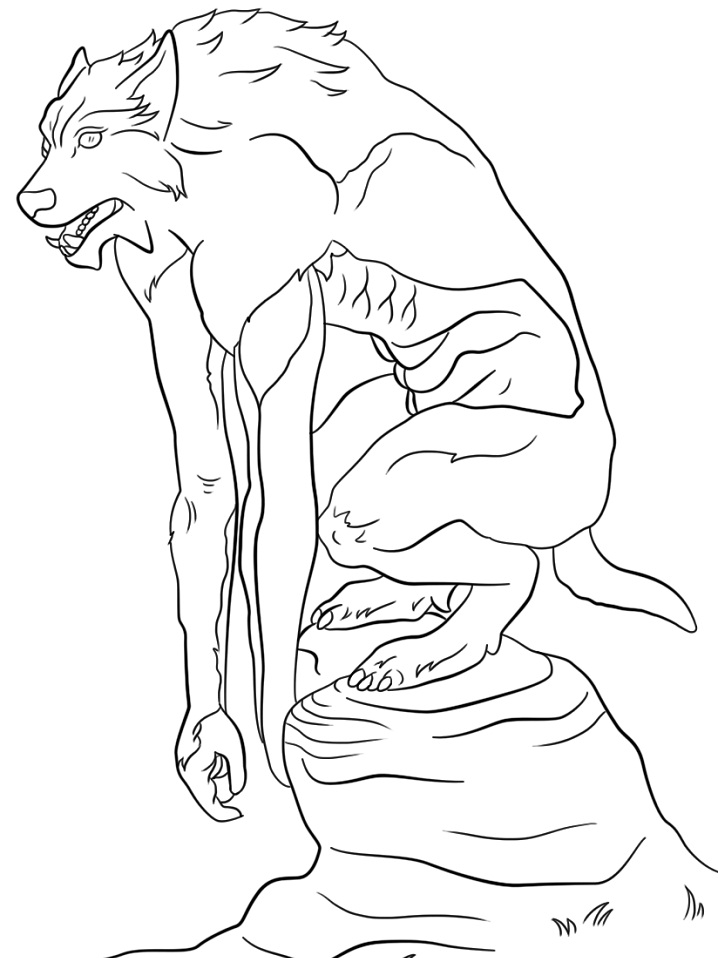 Halloween Werewolf Coloring Page