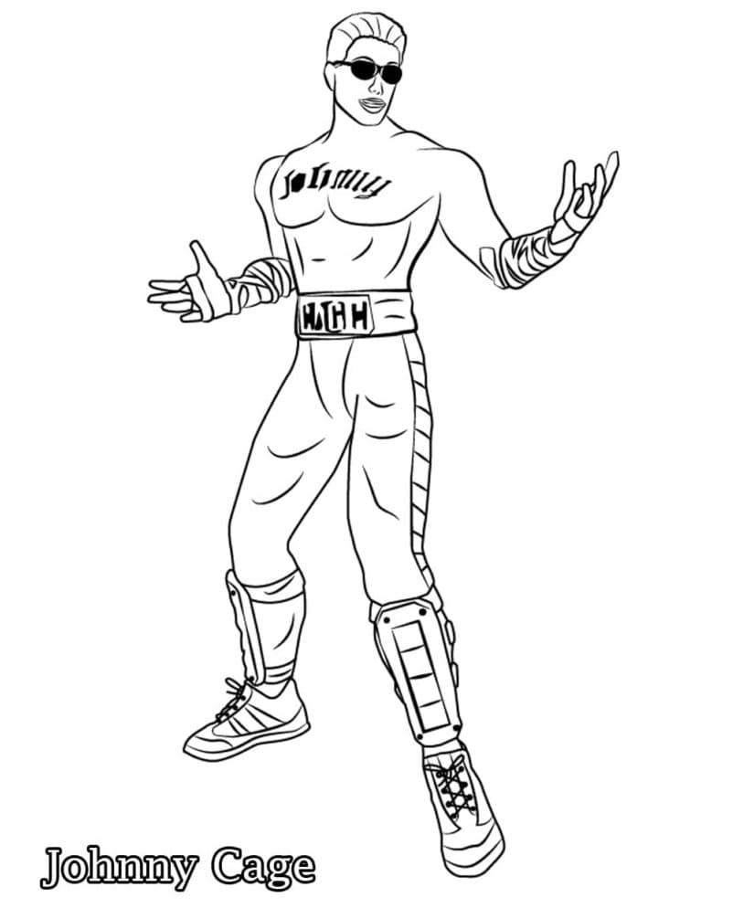 Johnny Cage Mortal Kombat Coloring Page
